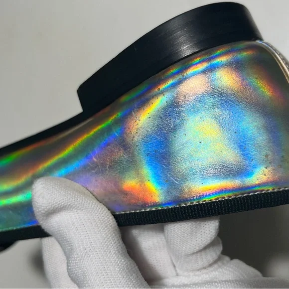 CHANEL Iridescent Ballet Flats with Black Cap Toe - Picture 15 of 16